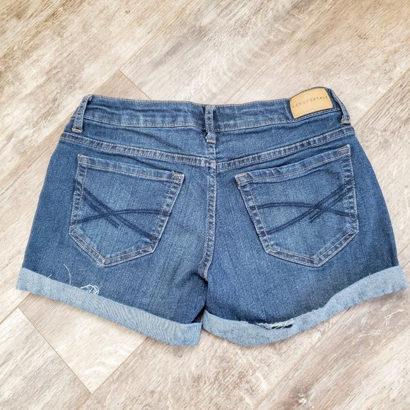 Aeropostale Midi Cuffed and Faded Jean Shorts 0 - Picture 3 of 6